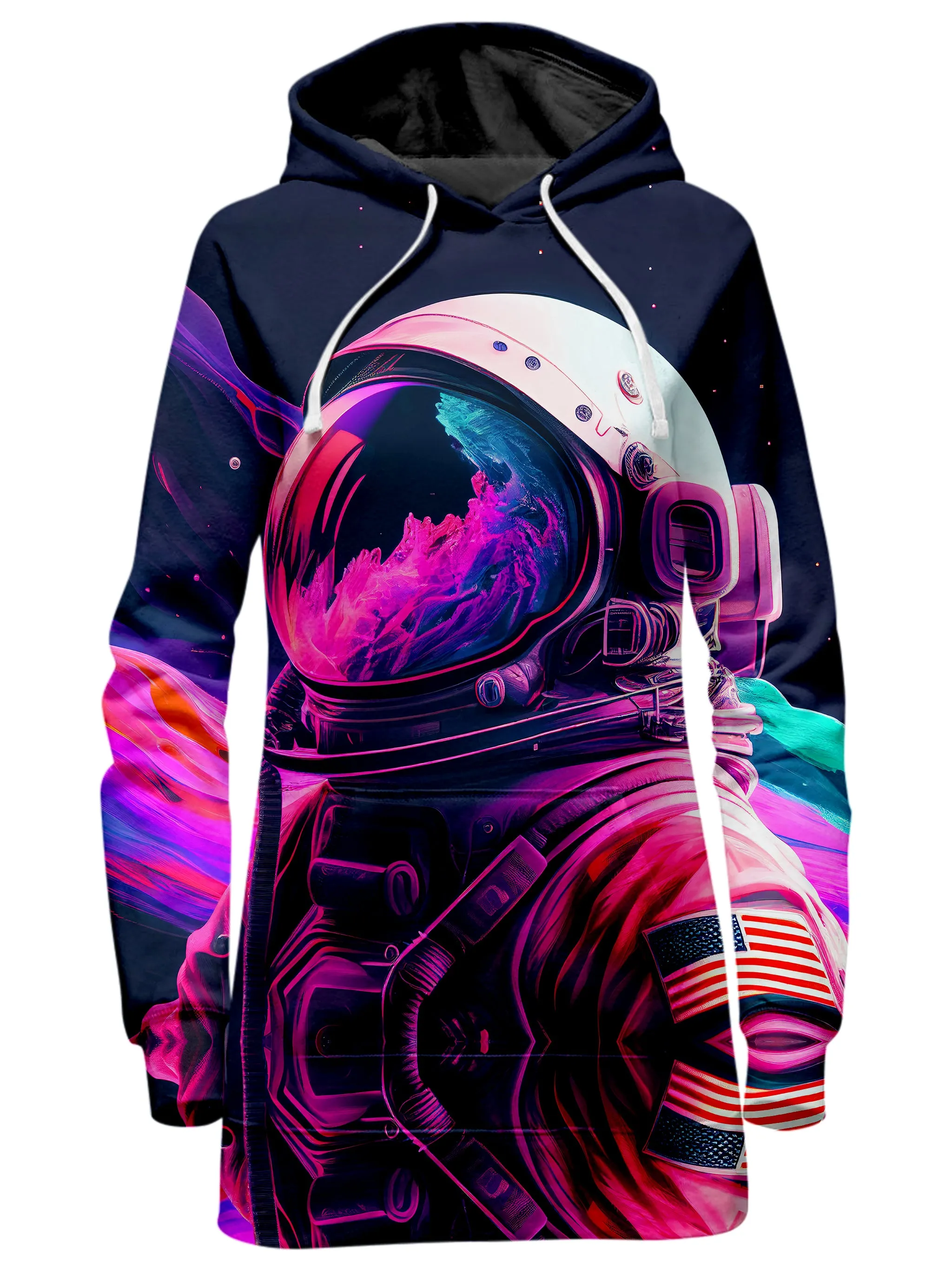 Synthwave Astronaut Hoodie Dress and Leggings Combo