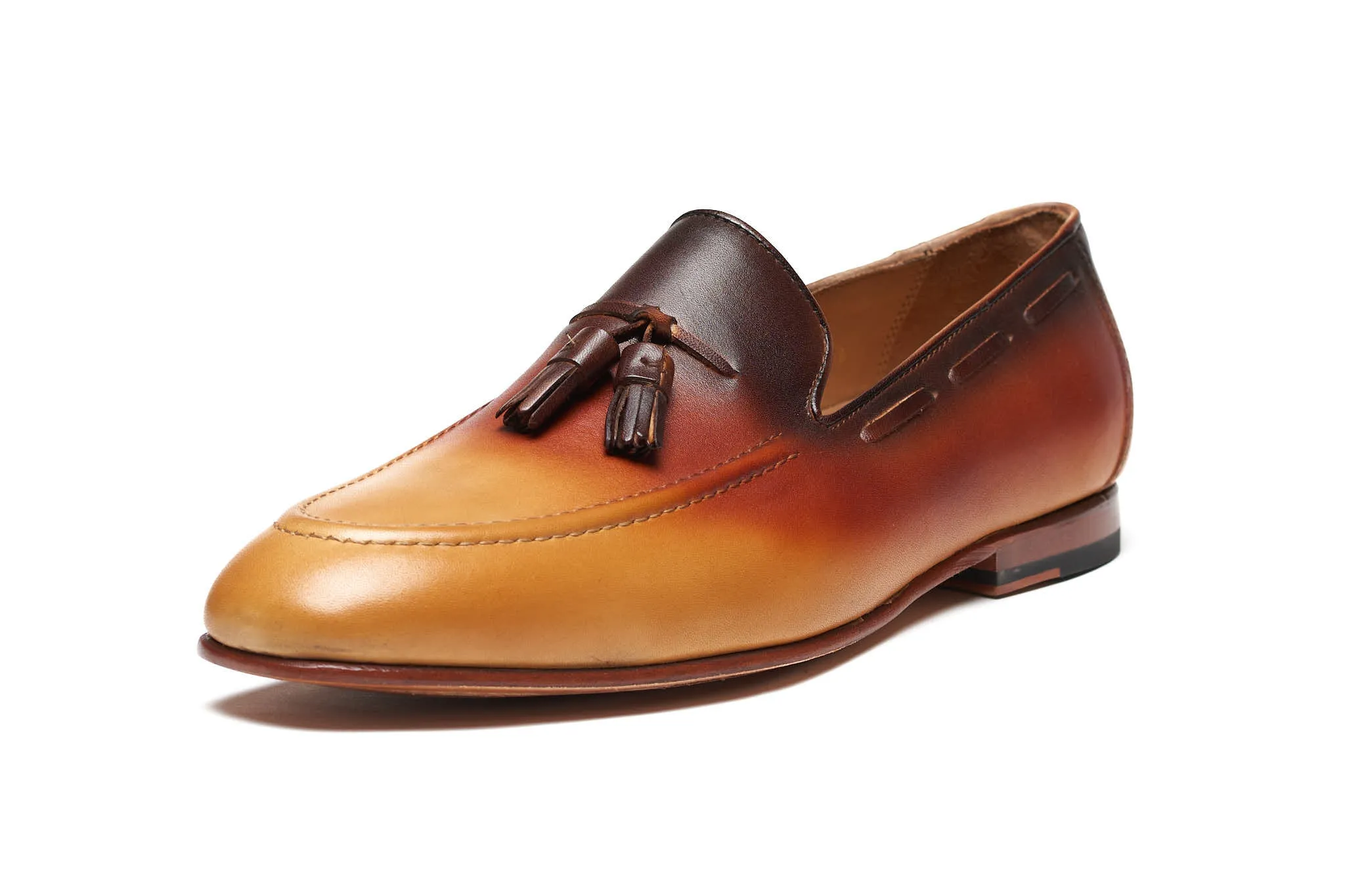 Tassel Loafers - Tan & Brown Patina