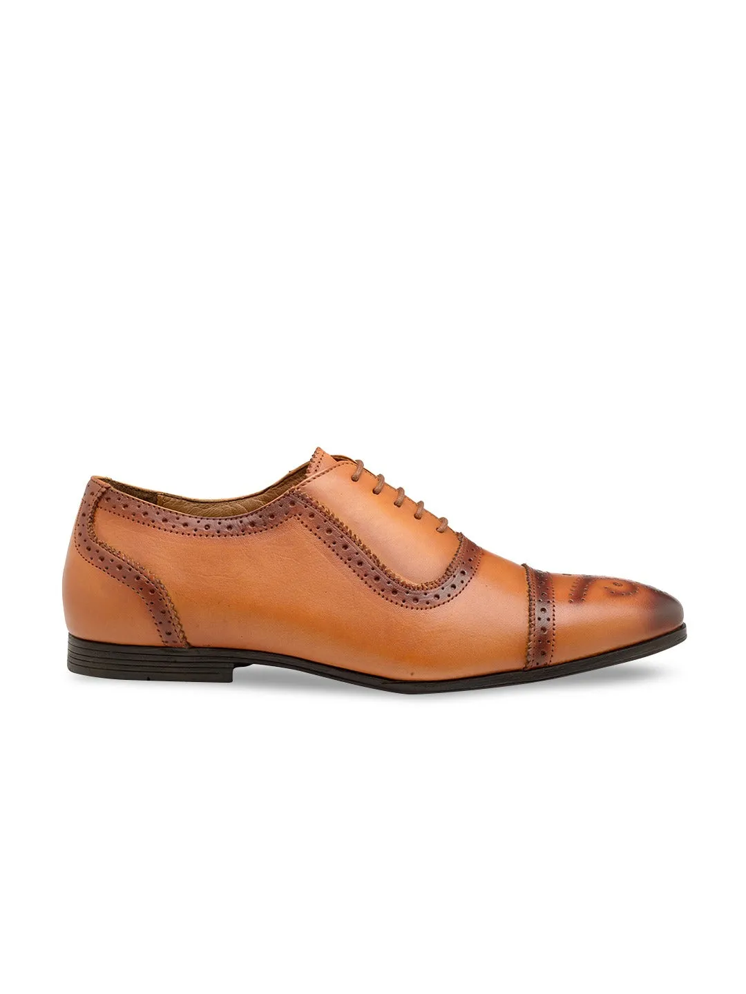 Teakwood Genuine Leathers Men Tan  Formal Oxfords Shoes