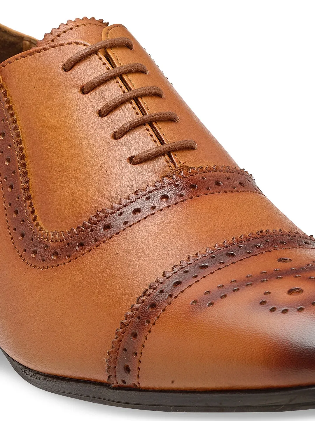 Teakwood Genuine Leathers Men Tan  Formal Oxfords Shoes