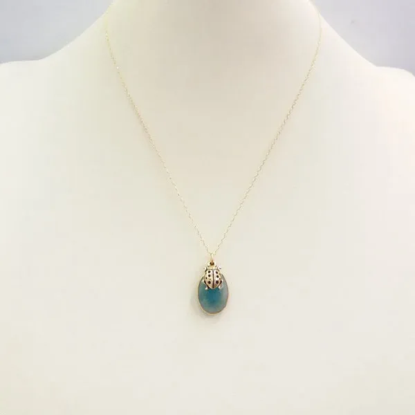 Teal Blue Agate Oval Single Pendant