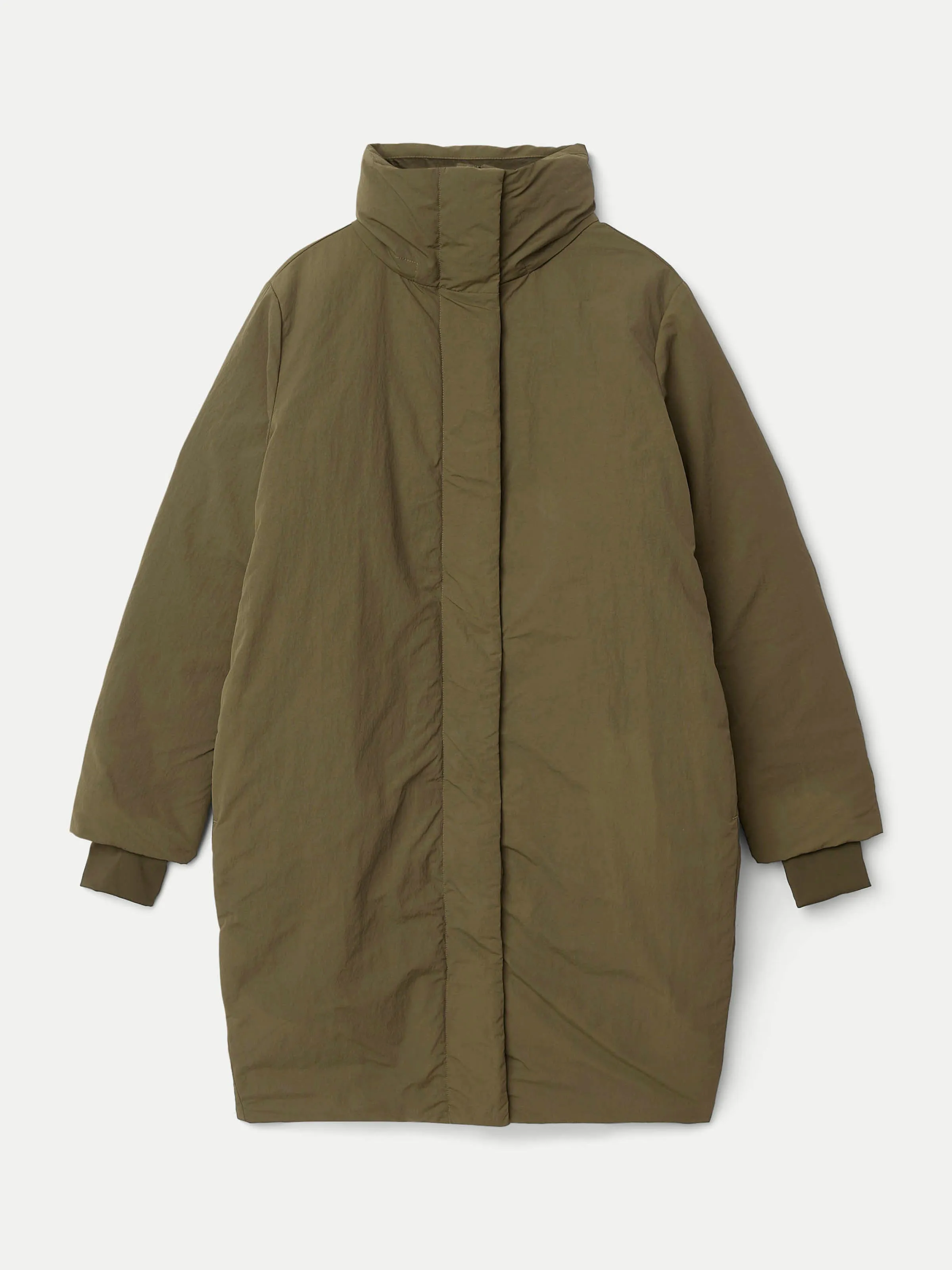 The Iceland Long Coat in Dark Olive