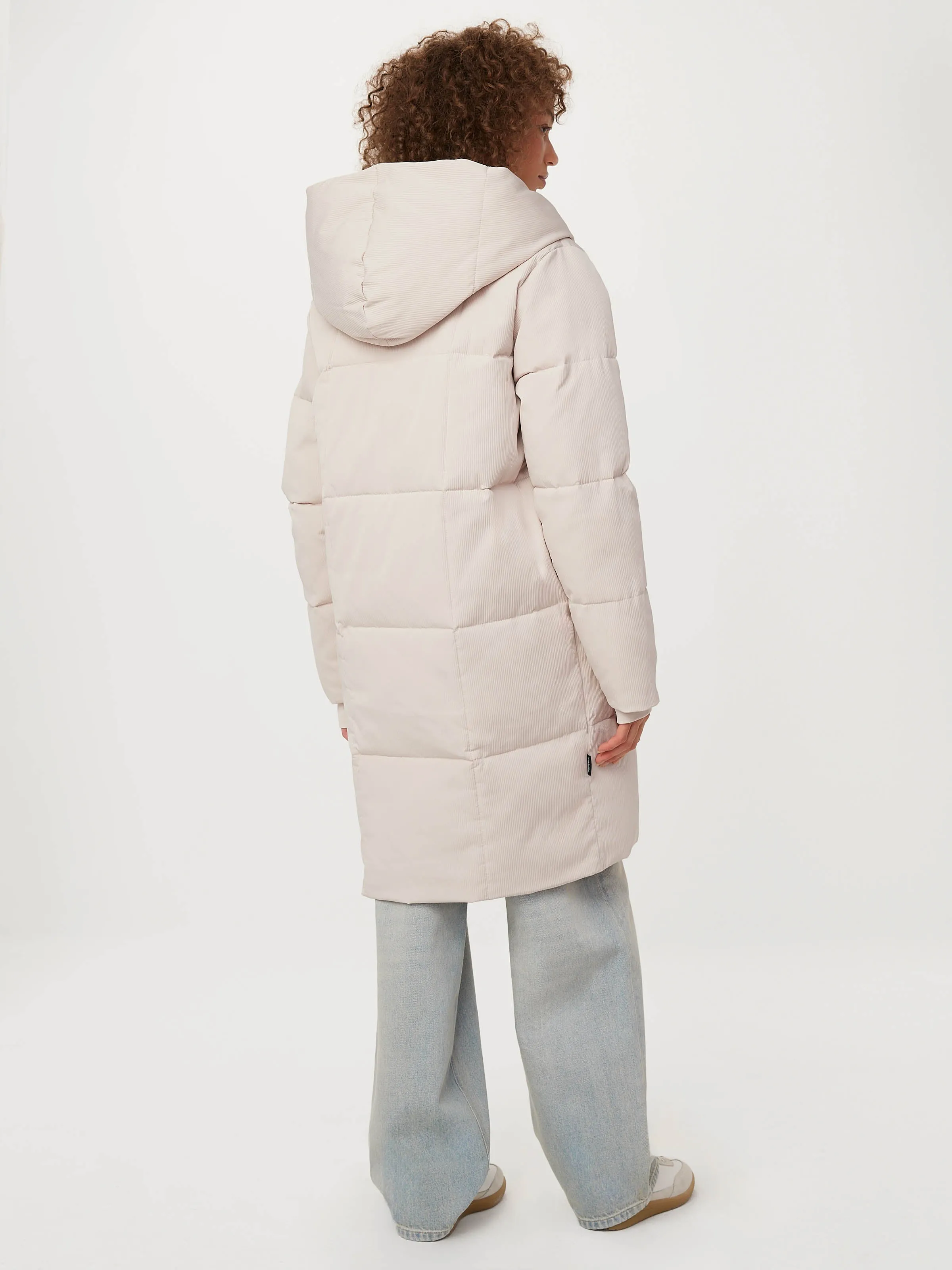 The Ribbed Hygge Puffer Coat in Grey Morn