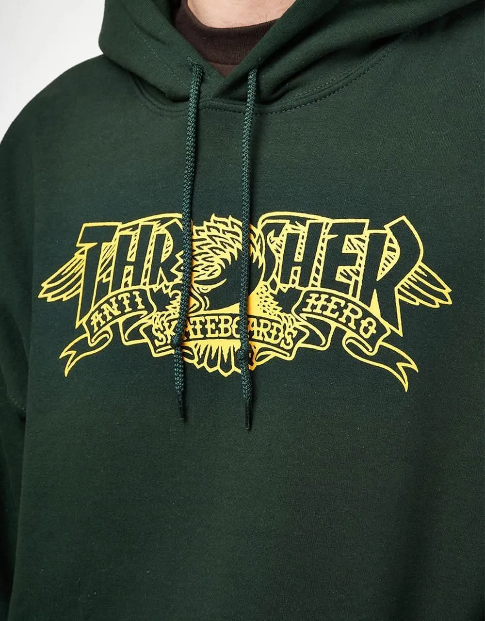 Thrasher x Anti Hero Mag Banner Pullover Hoodie - Forest Green