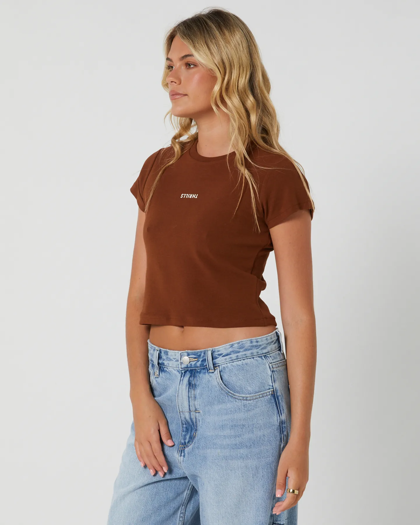 Thrills Minimal Thrills Mini Tee - Chestnut | SurfStitch