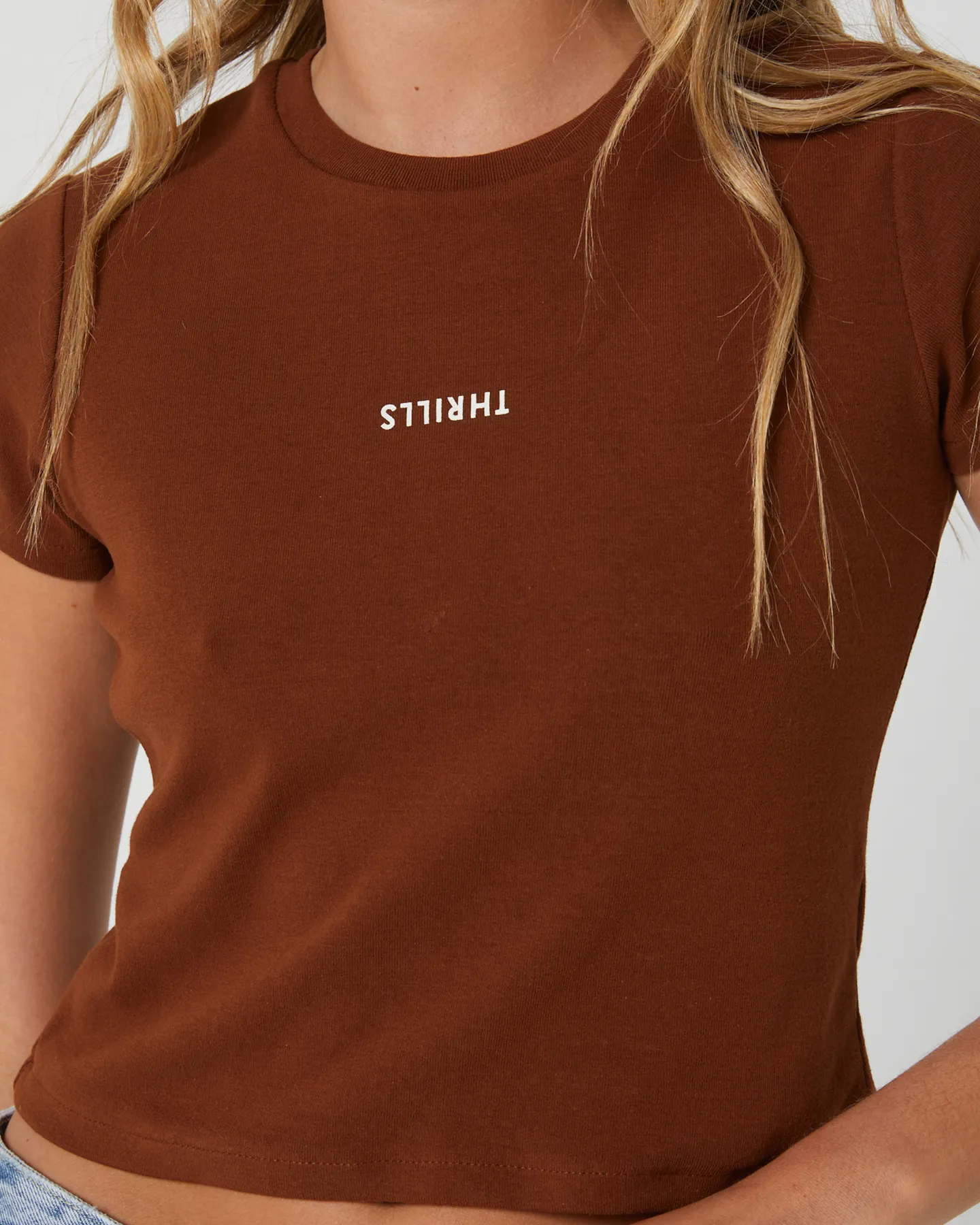 Thrills Minimal Thrills Mini Tee - Chestnut | SurfStitch