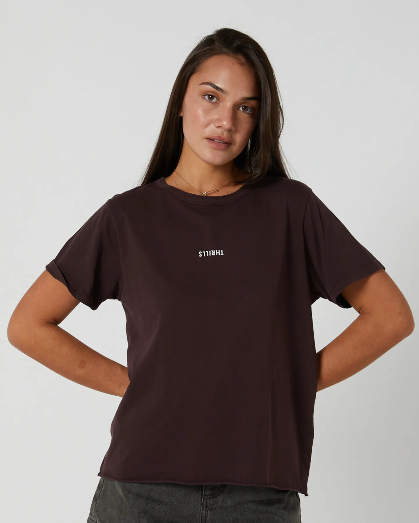 Thrills Minimal Thrills Relaxed Tee - Deep Plum | SurfStitch