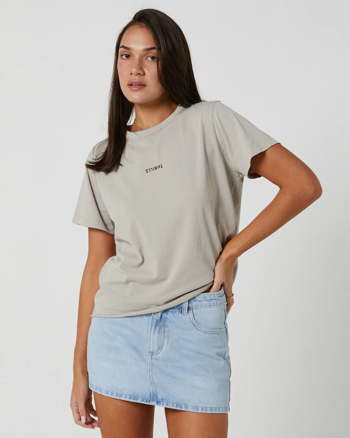 Thrills Minimal Thrills Relaxed Tee - Oyster Grey | SurfStitch