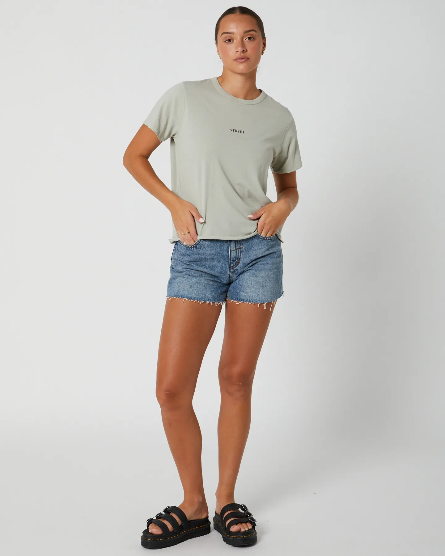 Thrills Minimal Thrills Relaxed Tee - Sage Grey | SurfStitch