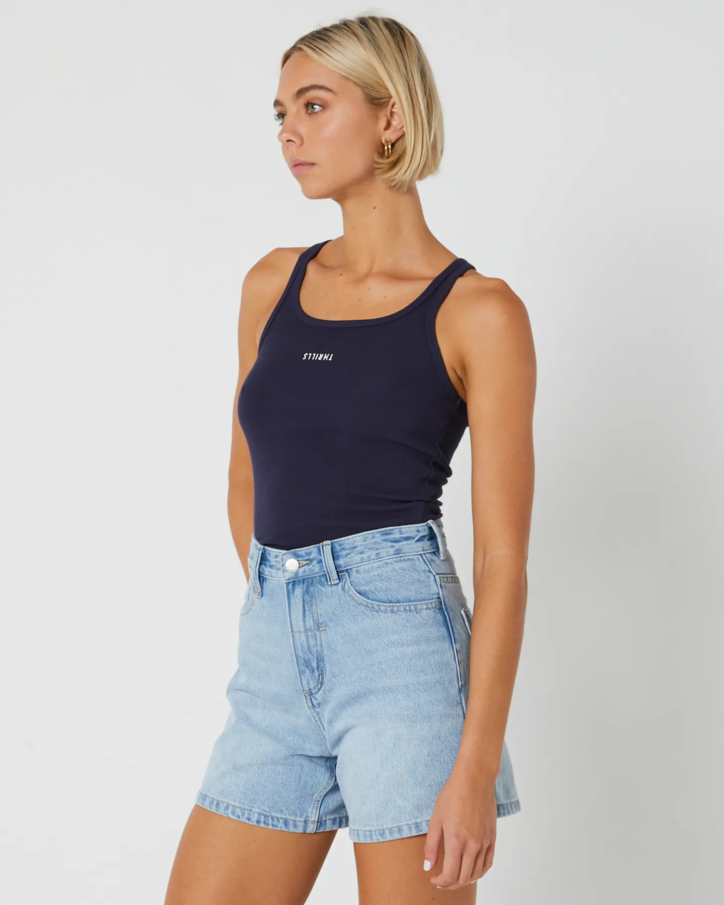 Thrills Minimal Thrills Scoop Tank - Station Navy | SurfStitch