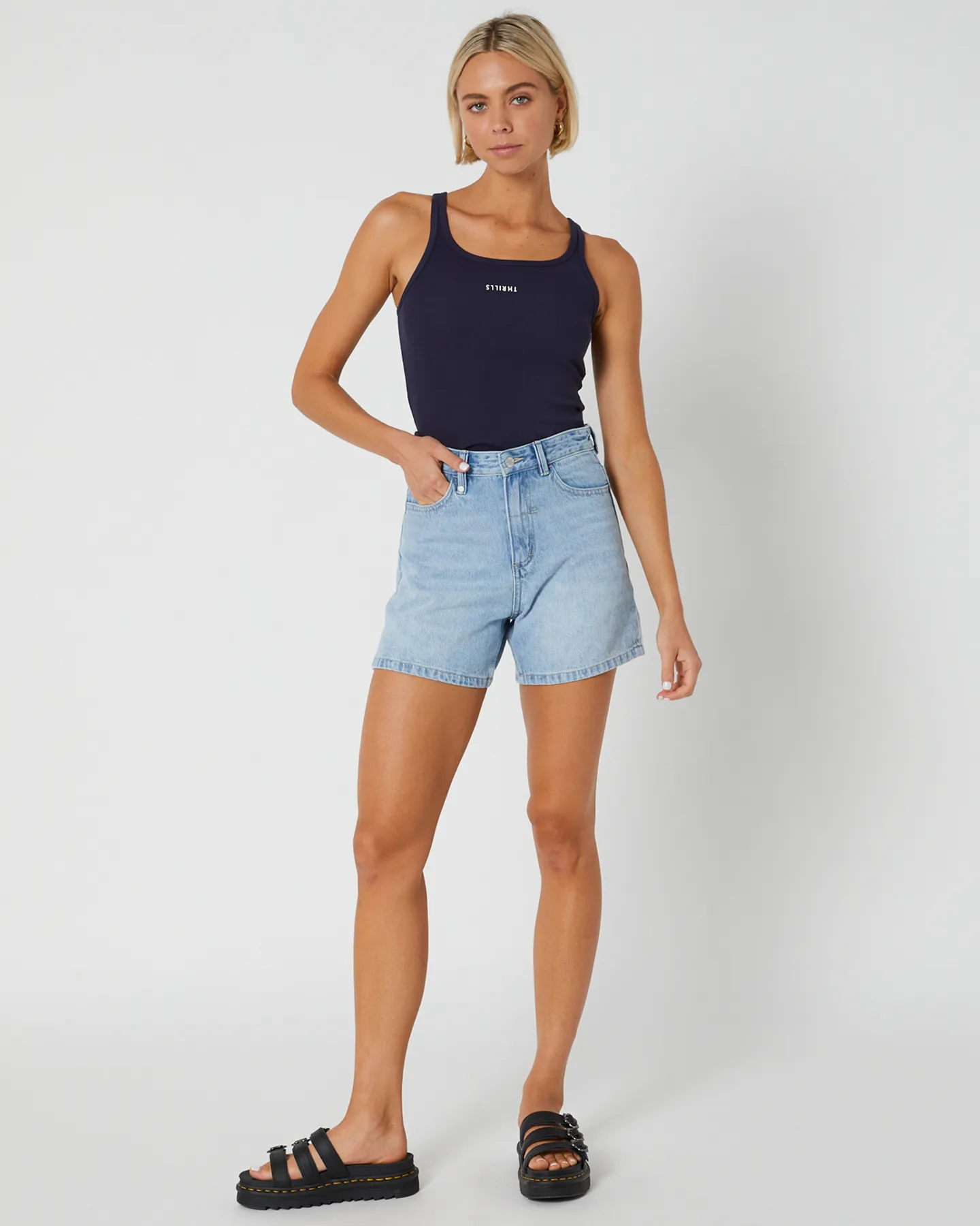 Thrills Minimal Thrills Scoop Tank - Station Navy | SurfStitch