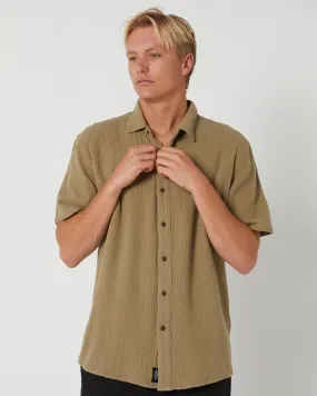 Thrills Minimal Thrills Seersucker Short Sleeve Shirt - Aloe | SurfStitch