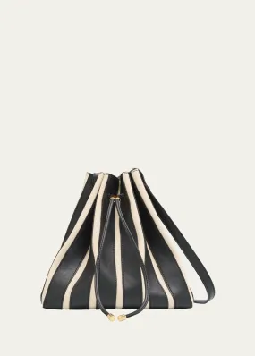 Ulla Johnson Alma Striped Leather Bucket Bag