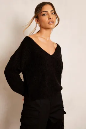 V Neck Crop Sweater