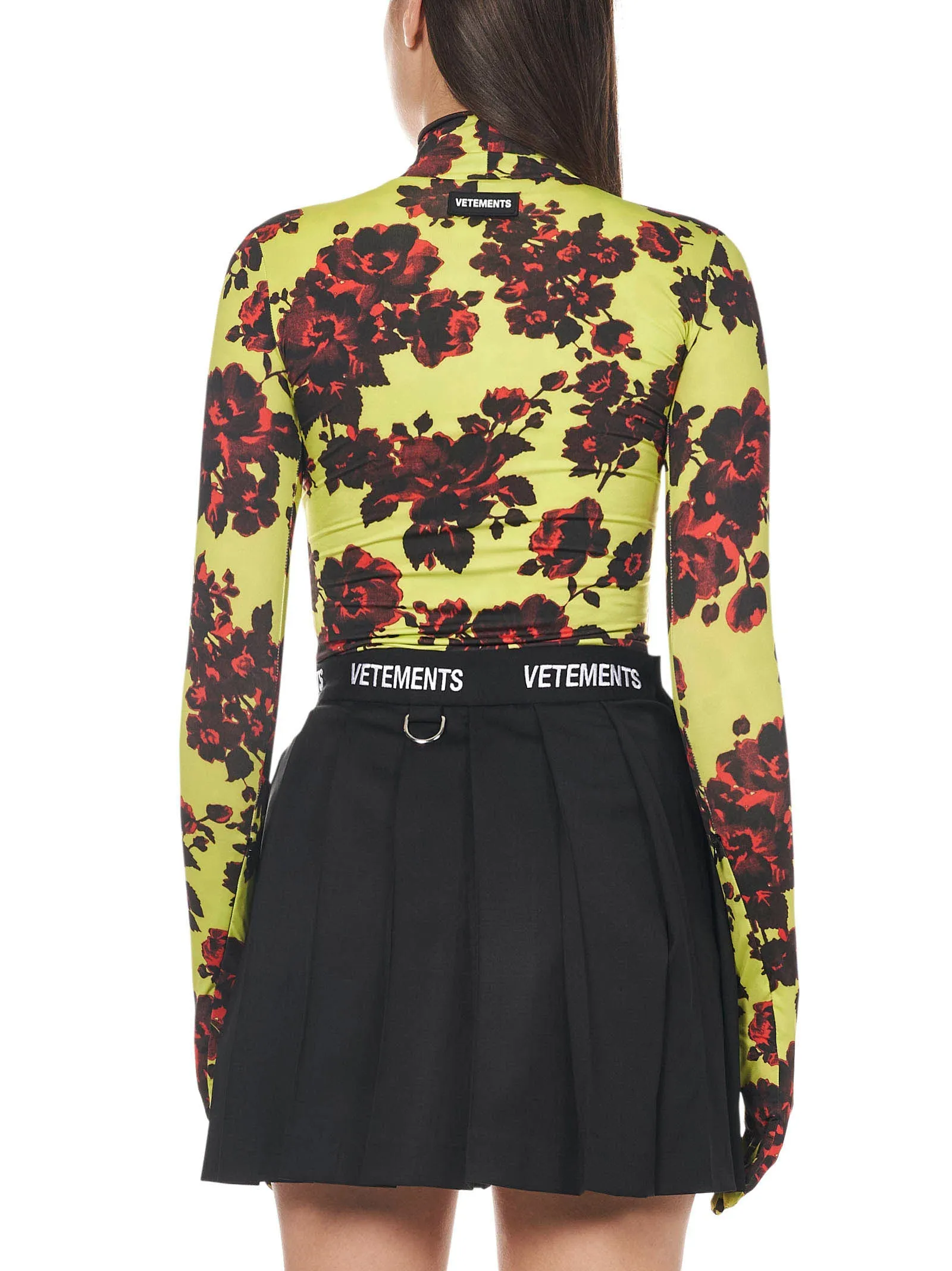 Vetements Floral Printed Glove-Sleeved Top