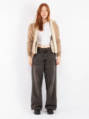 Vintage 70's Women Sheepskin Jacket in Beige