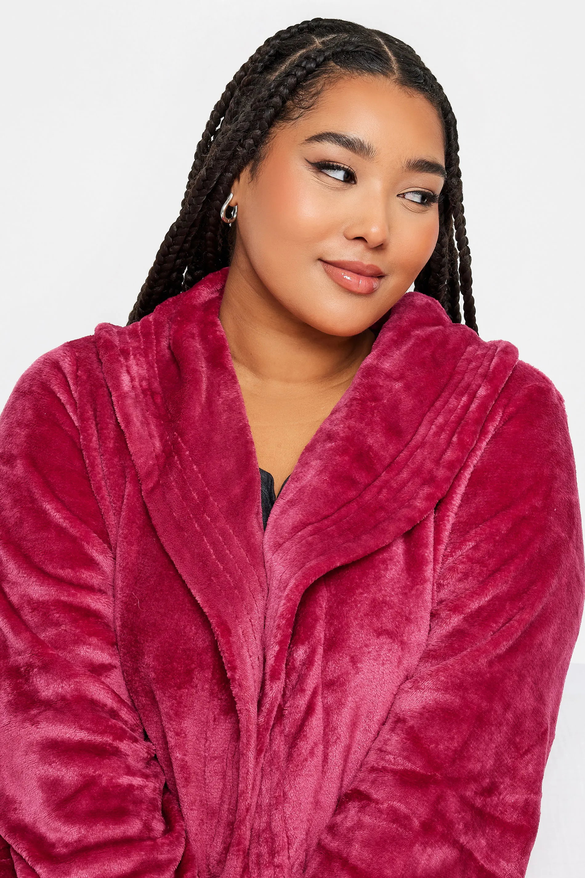 YOURS Curve Red Essential Shawl Dressing Gown